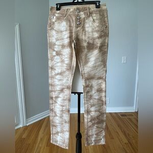 Blue Monkey tie dye cotton jeans size 27 BM u are gorgeous festival concert tan6